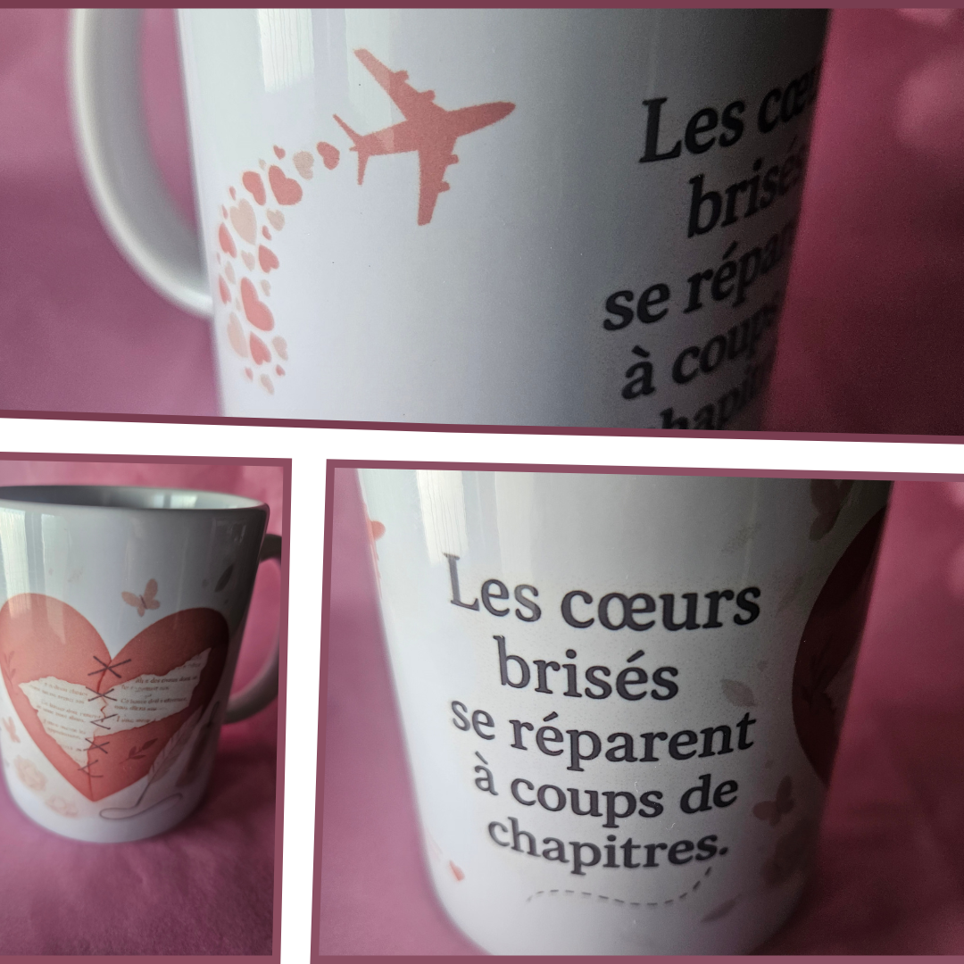 Mug Les coeurs brisés se réparent à coups de chapitres